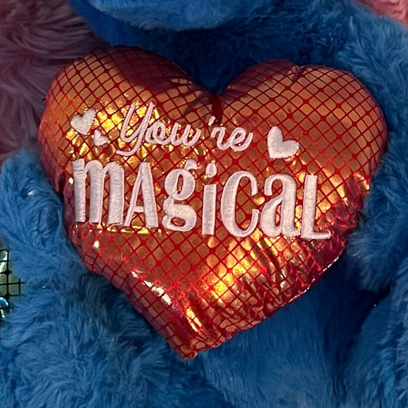 You’re MAGICAL Blue Dinosaur with Shiny Heart and Toes 11”x11” Stuffed Animal - Picture 1 of 11